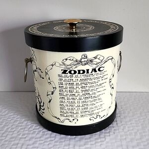 Vintage MCM Japan Enesco Ice Bucket ZODIAC SIGNS Horoscope Astrology Super Cool